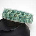 1.5mm mixed color cotton cord with gold thread for DIY jewelry and bracelet making - Approximately 0.8mm / No. 46 (Green White Gold Mix)