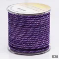 3mm round braided craft cord with a purple and white diagonal weave pattern for jewelry - 3mm / No.03