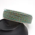 Braided cotton cord with metallic gold thread, 1.5mm-2.0mm mixed color DIY jewelry rope - Approximately 0.8mm / 48# (Cyan-Brown Gold Mix)
