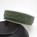 Dark green hand-twisted cotton cord mixed with gold thread for DIY jewelry making - Approximately 0.8mm / 49# (Dark Green Gold Mix)