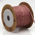 Spule mit altrosafarbenem, dreisträngig geflochtenem Baumwollfaden für DIY-Schmuck - Rosa-Weiß Mischung (8#) / 2.0x1.0mm / Mehrfarbig
