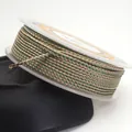 Dense weave 1.5mm dragon pattern braided cord for jewelry making in green and gold - 1.5mm / Green and Gold Dragon Cord (59#) / 10 Meters Per Roll / Green and Gold (59#)