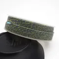 Dark green mixed color cotton cord with metallic gold thread for DIY jewelry making - Approximately 0.8mm / 50# (Emerald Green Gold Mix)