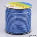 Rol van 3 mm lichtblauwe gevlochten koord voor doe-het-zelf kettingen en jadehangers - Ongeveer 3,0MM / Lichtblauw