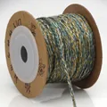 Mehrfarbige 3-strängige geflochtene Baumwollschnur für DIY-Bastelarbeiten, Variante #5 - Grün Gold Weiß Mix (5#) / 2.0x1.0mm / Mehrfarbig