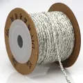 White and teal green three-strand braided cotton cord for DIY tassels and handmade handicrafts - Dark Green White Mix (4#) / 2.0x1.0mm / Multicolor