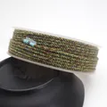 Multi-color hand-braided cotton cord with gold thread for DIY necklace and bracelet. - Approximately 0.8mm / 51 (Olive Green & Coffee Mix with Gold)