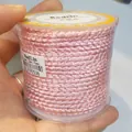 Handheld display of 2.5mm pink dragon pattern braided cord for DIY jewelry pendant making - 2.5mm / Light Powder Pink 36#