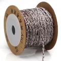 Three-strand braided cotton thread in brown and white, variant 2# for DIY crafts - Coffee White Mix (02#) / 2.0x1.0mm / Multicolor