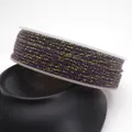 Premium 1.5mm braided cotton cord with gold thread for DIY necklaces and bracelets - Approximately 0.8mm / 53 (Purple & Dark Green Mix with Gold)