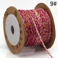 Multicolor 3-strand braided cotton thread for DIY jewelry and tassel making, variant 9 - Red Yellow White Mix (9#) / 2.0x1.0mm / Multicolor