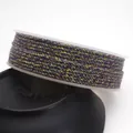 Multi-color hand-twisted cotton rope with gold metallic thread for DIY jewelry crafts - Approximately 0.8mm / 54 (Purple & Green Mix with Gold)