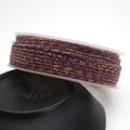 1.5mm twisted cotton cord in purple and brown with gold thread for DIY jewelry - Approximately 0.8mm / 55# (Purple & Brown Mixed Gold)