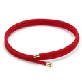 Adjustable red woven cord bracelet with polished gold metal ends for DIY jewelry - Minimalist Style (TMYSA2) / Red