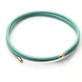 Adjustable teal woven cord bracelet with gold-toned metal tips for DIY jewelry making - Minimalist Style (TMYSA2) / Lake Green