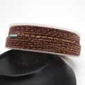 Durable brown cotton cord with gold metallic thread for DIY necklace and bracelet - Approximately 0.8mm / 57# (Deep Brown Gold Mix)