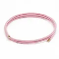 Pink braided multi-layer rope bracelet with adjustable length and golden metal tips - Minimalist Style (TMYSA2) / Pink
