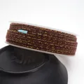 1.5mm-2.0mm brown hand-rubbed cotton cord with gold thread for DIY jewelry making - Approximately 0.8mm / 58# (Brown Gold Mixed)