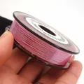 0.85mm pink iridescent beading cord spool for DIY jewelry making and bracelet braiding - Approximately 0.8mm / Pinkish Red