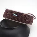 High-quality dark purple and gold metallic twisted cotton cord for DIY jewelry crafts - Approximately 0.8mm / 60# (Purple Brown Gold Mixed)