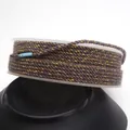 Hand-twisted multi-color cotton cord with gold thread for DIY bracelet and necklace making - Approximately 0.8mm / 63# (Brown Gray and Gold Mixed)