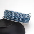 1.5mm blue and silver dragon pattern braided cord on a white spool for DIY jewelry making - Blue and Gray Dragon Cord (83#) / 1.5mm 10m/Roll
