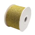 3.0mm thick gold braided rope for DIY crafts and jewelry making on a white spool - 3mm / Light Gold 2