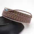 1.5mm purple and gold twisted cotton cord for DIY jewelry making on a transparent spool - Approximately 0.8mm / 64# (Purple Brown and Gold Mixed)