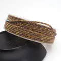 Purple and gold braided cotton cord for DIY jewelry making crafts and handmade necklaces - Approximately 0.8mm / 65# (Purple Gold Mix)