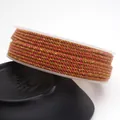 Premium hand-twisted mixed color cotton rope with gold thread for DIY jewelry crafts - Approximately 0.8mm / 66# (Dark Red Yellow Gold Mix)