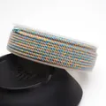 Mixed color braided cotton cord with gold metallic silk for DIY jewelry making - Approximately 0.8mm / 67# (Pink Orange Blue Gold Mix)