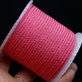 Bright pink 2mm or 3mm braided nylon cord for DIY handmade jewelry and crafts - Rose Red