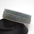 Hand-twisted mixed color cotton cord with gold thread for DIY jewelry making 1.5mm - Approximately 0.8mm / Blue & Coffee Mix (68)