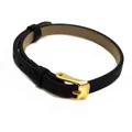 Bracelet élégant en cuir noir de 6mm doté d'un design de boucle dorée minimaliste - Fermoir Doré / Noir