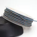1.5mm blue and gold dragon pattern braided cord on spool for jewelry making and crafts - Blue and Golden Brown Dragon Cord (82#) / 1.5mm / 10 Meters Per Roll