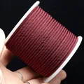 Durable 2mm-3mm maroon braided corn rope cord for DIY jewelry making on white spool - Wine Red