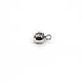 Close-up of a silver-plated positioning bead with silicone core and side loop - Silver With Loop / 5*7mm