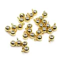 Close-up detail of 14k gold plated positioning beads with white silicone inner ring - 14K Gold With Loop / 5*7mm
