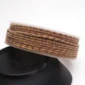 Premium brown and gold braided cotton cord for DIY necklace and bracelet jewelry making - Approximately 0.8mm / Brown & Gold Mix (70)