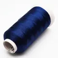Hilo de bordar de seda de hielo azul oscuro brillante para hacer borlas de bricolaje - 3 cabos / Azul Tinta
