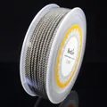 Premium gray and gold braided Milanese cord 2mm for DIY handmade jewelry crafting - Approx. 2.0mm / 8m/Roll / Gray