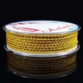 Cordino intrecciato a 4 fili dorato da 2,5 mm su bobina per la creazione di gioielli DIY - Giallo ocra