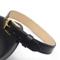 Elegant 10mm black leather strap bracelet with gold buckle detail for fashion accessory - Style 1 / Black