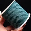Spool of dark teal 2mm woven nylon corn cord for DIY jewelry bracelet and necklace making - Malachite green