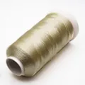 Hilo de seda de hielo de 3 cabos de alto brillo champán para borlas DIY y bordado fino. - 3 cabos / Beige