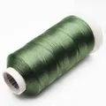 Hilo de seda de hielo verde bosque brillante para borlas y bordados artesanales - 3 cabos / Verde Guisante Oscuro