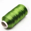 Hilo de nailon verde brillante de 3 cabos para borlas DIY y bordado en carrete blanco. - 3 cabos / Verde oliva