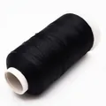 Carrete de hilo de seda de hielo negro brillante para borlas DIY, bordado y costura - 3 cabos / Negro