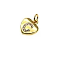 Elegant gold heart-shaped pendant featuring micro-paved zircon letter C for jewelry DIY - 9*10*1.8mm / Letter C