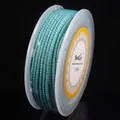 Premium 2.0mm teal Milan braided cord with gold thread for DIY jewelry bracelet making - Approx. 2.0mm / 8m/Roll / Lake Green